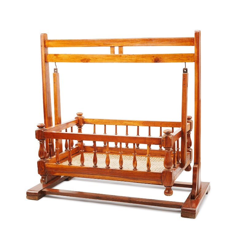 Baby wooden cradle on sale