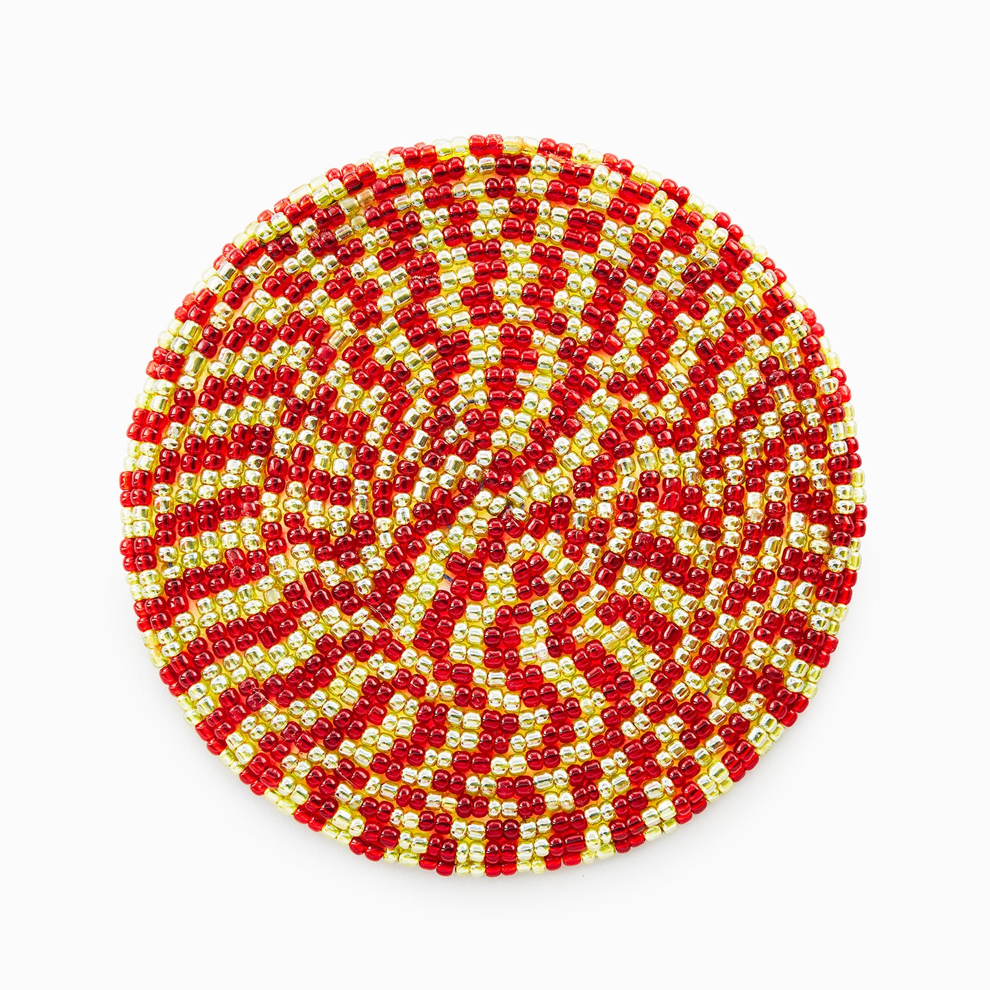 Berry Red & White - Bead Coaster