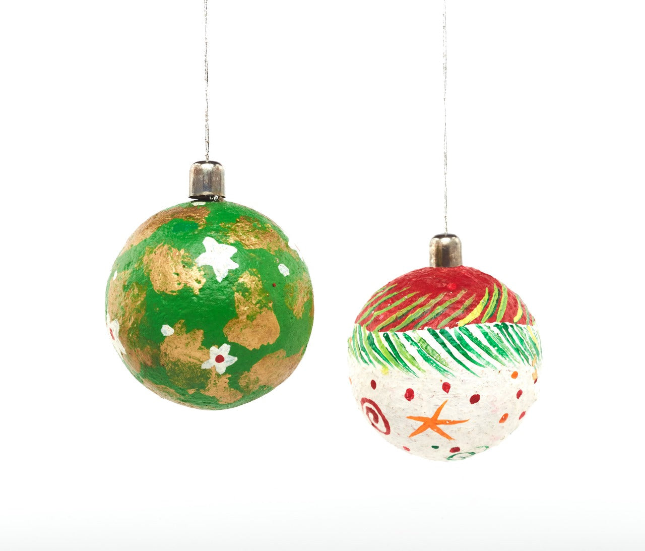 Sharmock Green with Golden & Blush Red & White - Ornament for the Christmas Tree