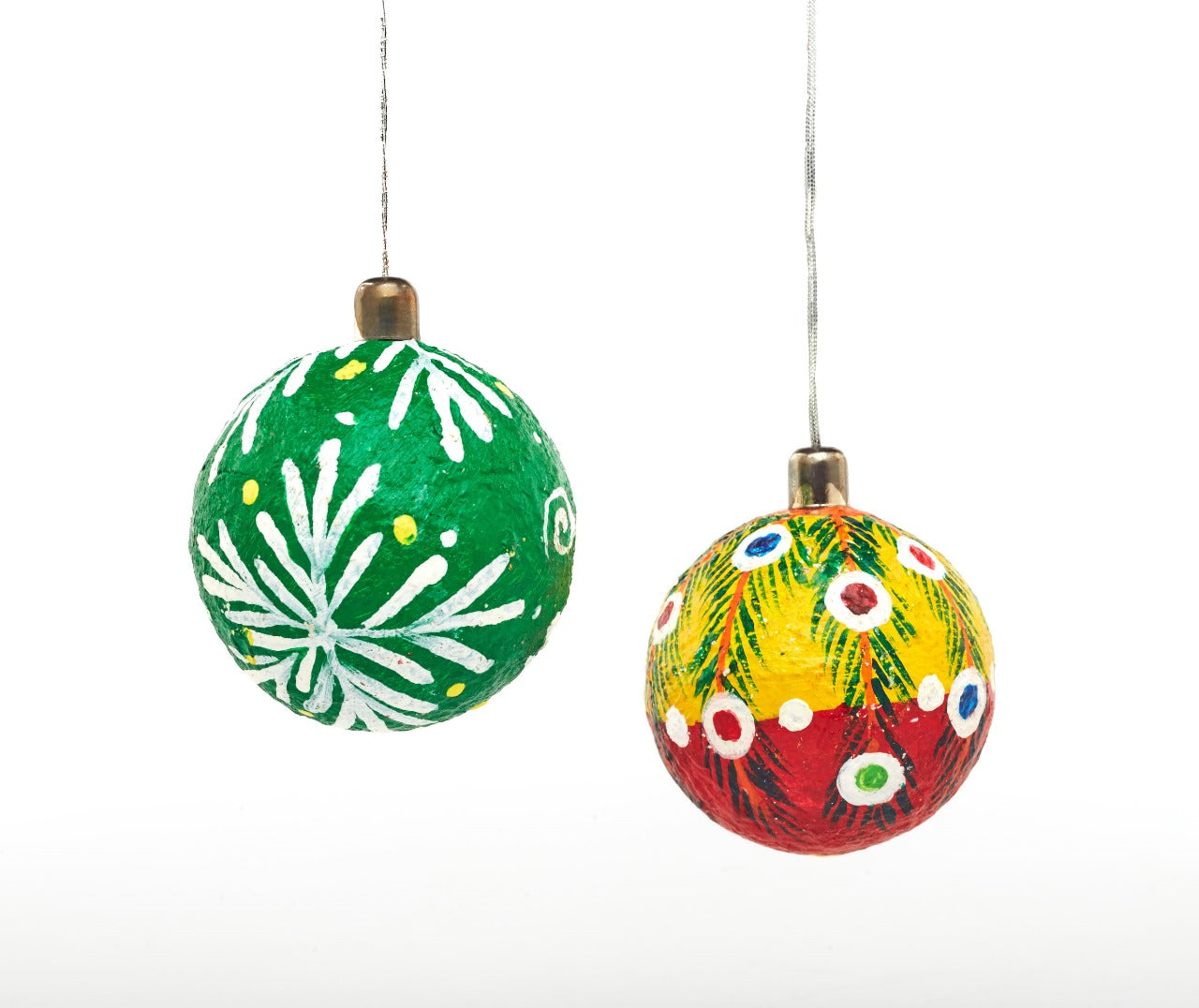 Emerald Green & Yellow with Red - Ornament for the Christmas Tree