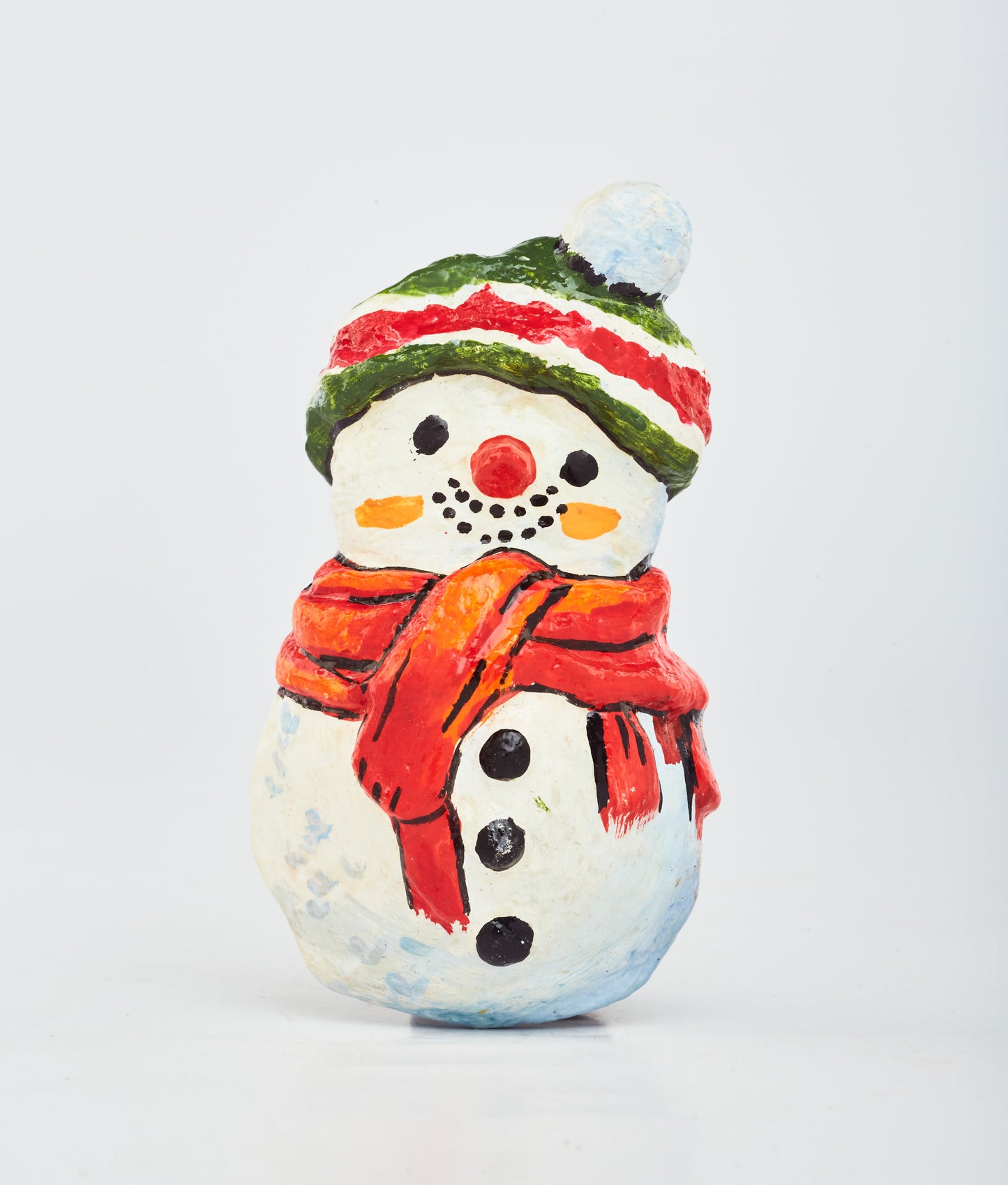 White & Red - Snow Man - Fridge Magnet