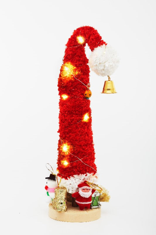 Cherry Red & Snow White - Christmas Tree with Santa, Snow Man & Led Light