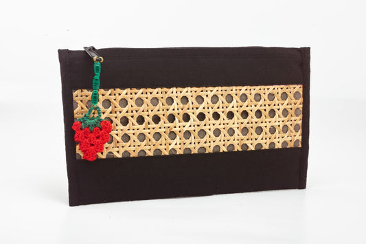 Cane Wallet - Coal Black Color with intricate Cane Work