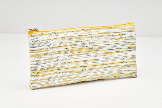 Silver & Yellow - Pencil Pouch