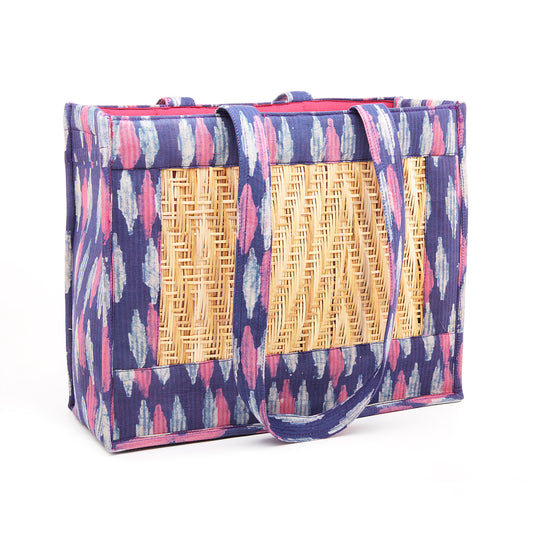 Light Purple Color with Patterns & Cane Work - Carry Bag