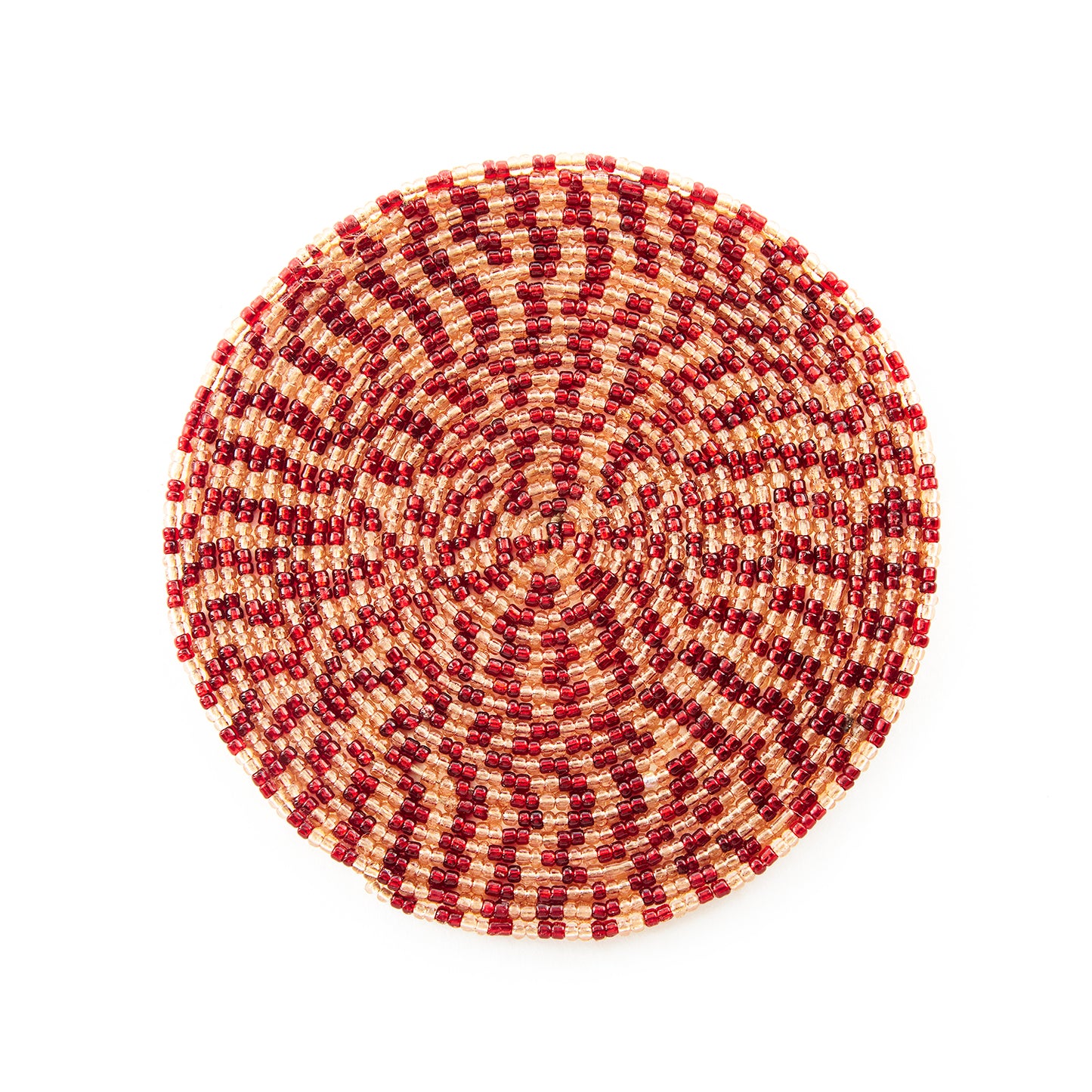 Berry Red & Peach Pink - Bead coaster