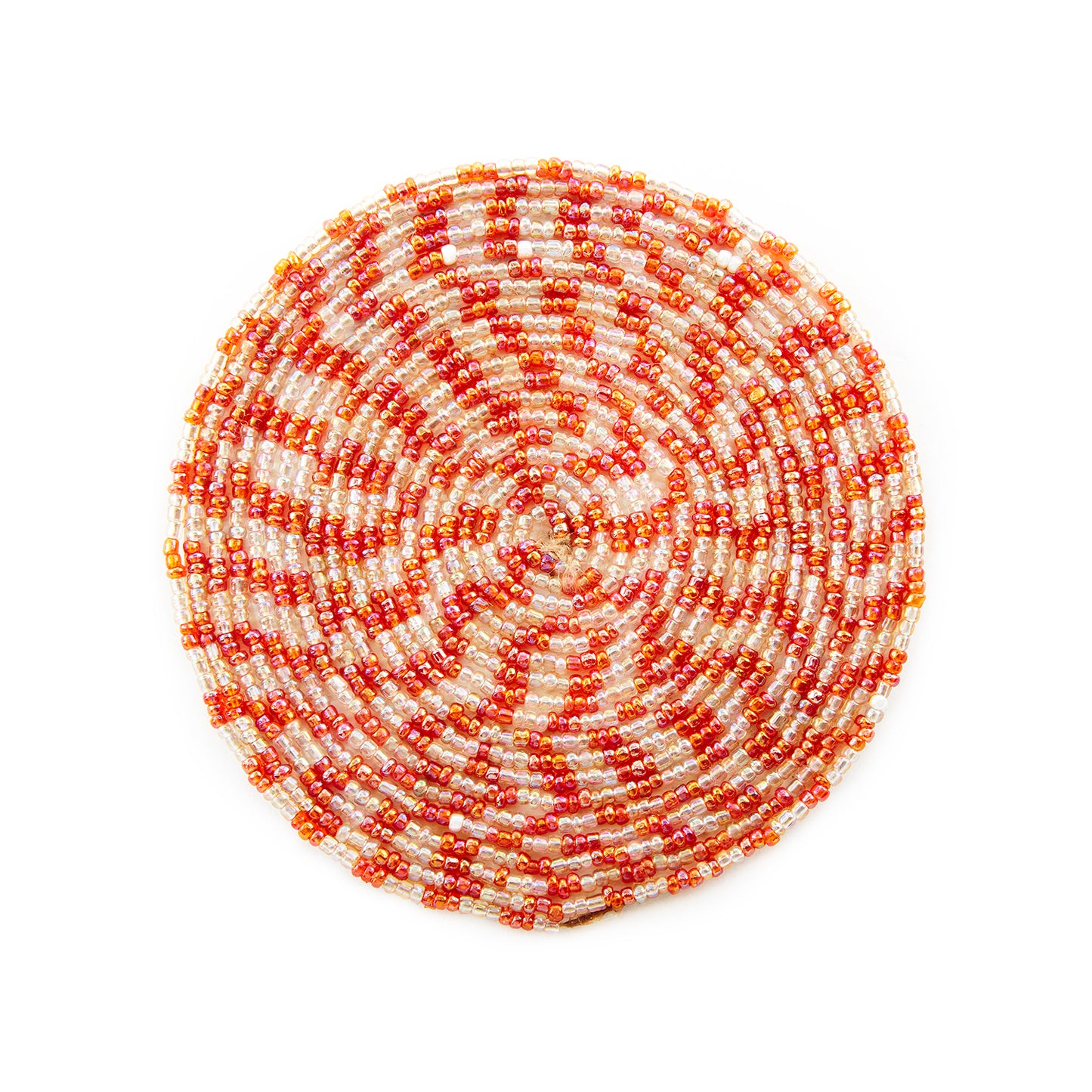 Candy Red & White - Bead Coaster