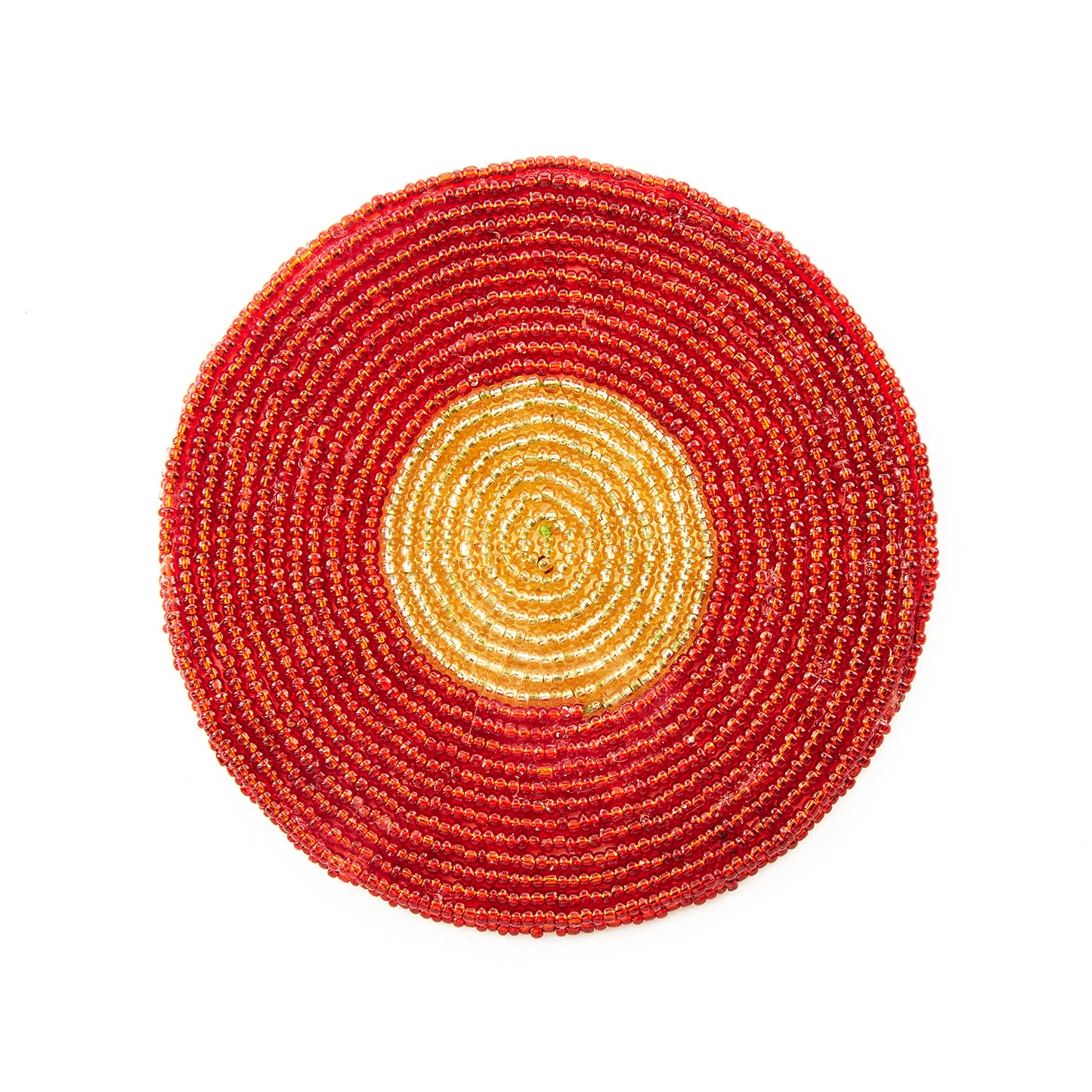Crimson Red & Saffron Yellow - Bead Coaster