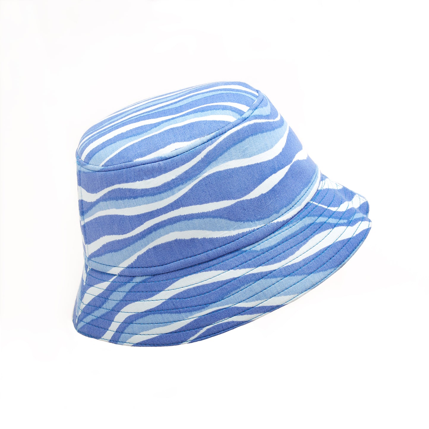 Aegean Blue, Stone Blue & White - Bucket Hat