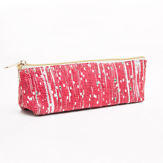 Pink & White Recycled Plastic Pencil Pouch (MLP Plastic)