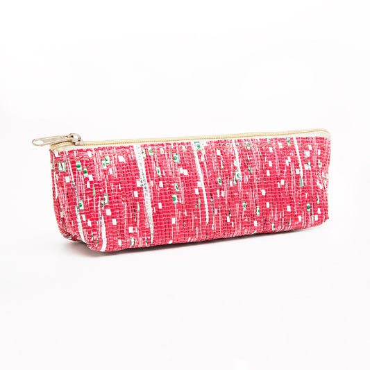 Pink & White Recycled Plastic Pencil Pouch (MLP Plastic)