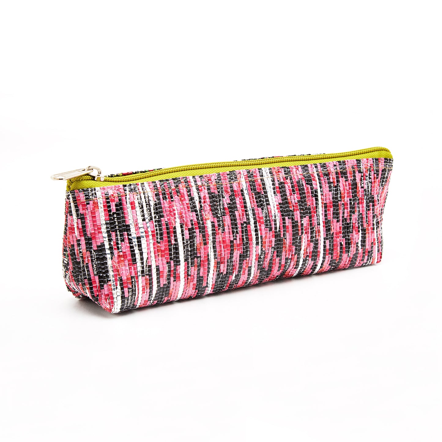 Pink, Black & Silver Recycled Plastic Pencil Pouch (MLP Plastic)
