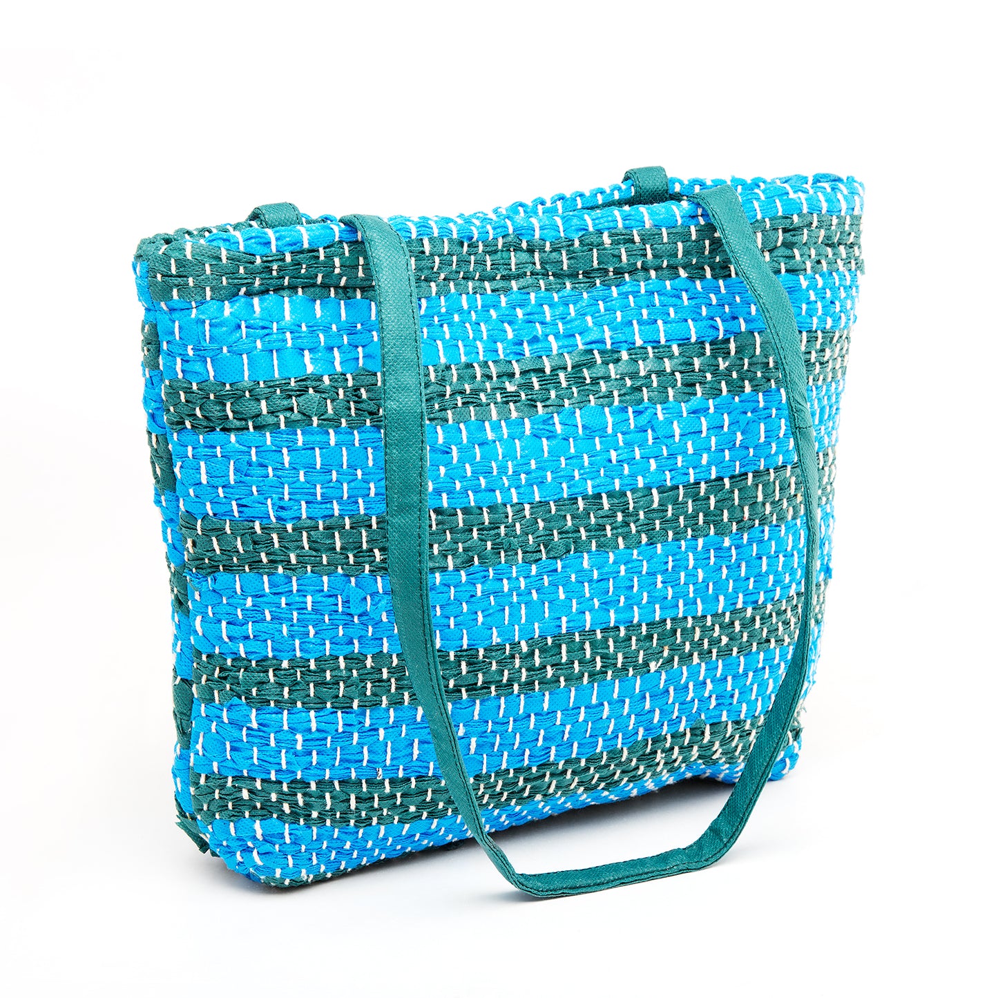 Cerulean Blue & Ocean Blue Colored Recycled Non-Woven Fabric Bag