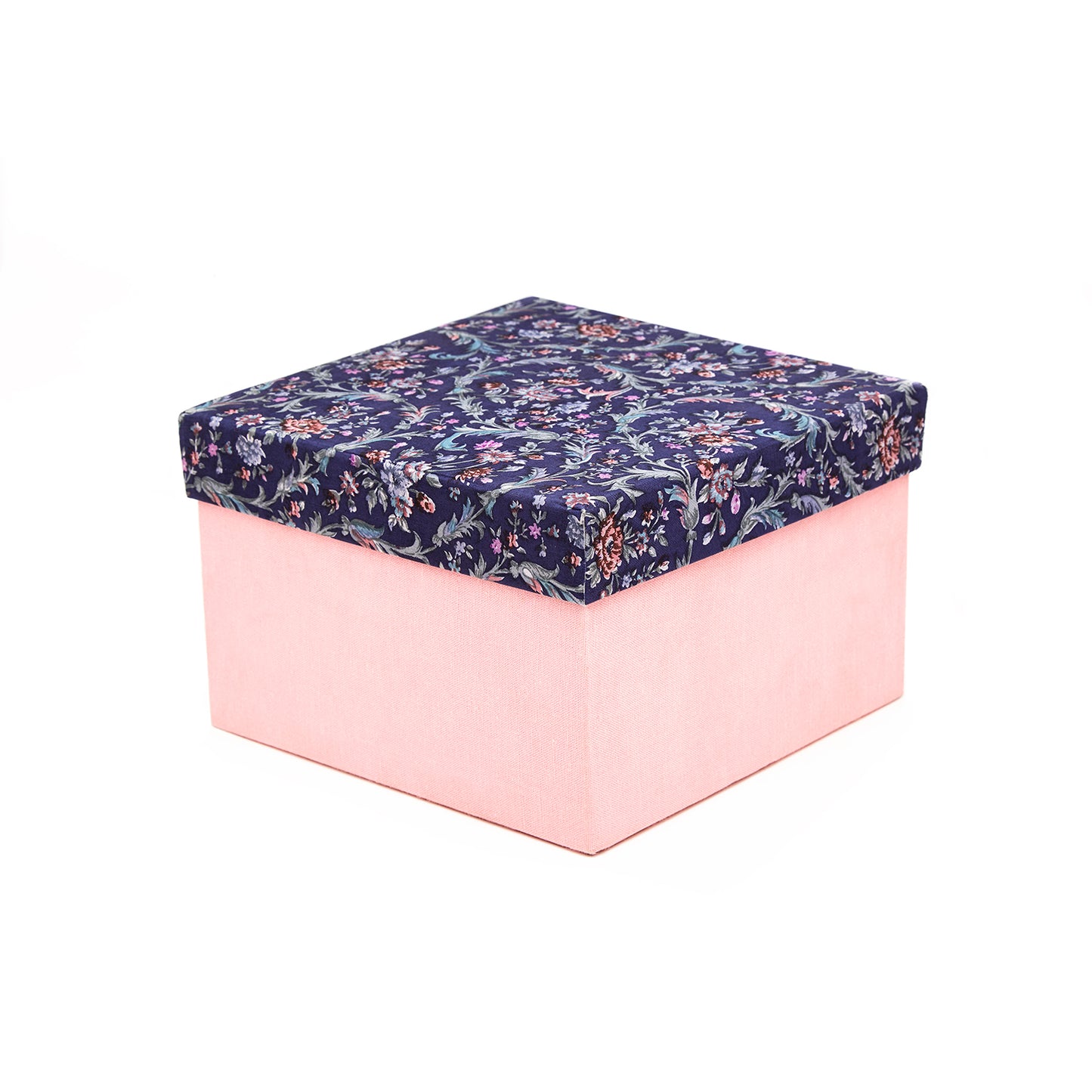 Flower Design on a Indigo Blue with Blush Pink -Gift Box Set of 6