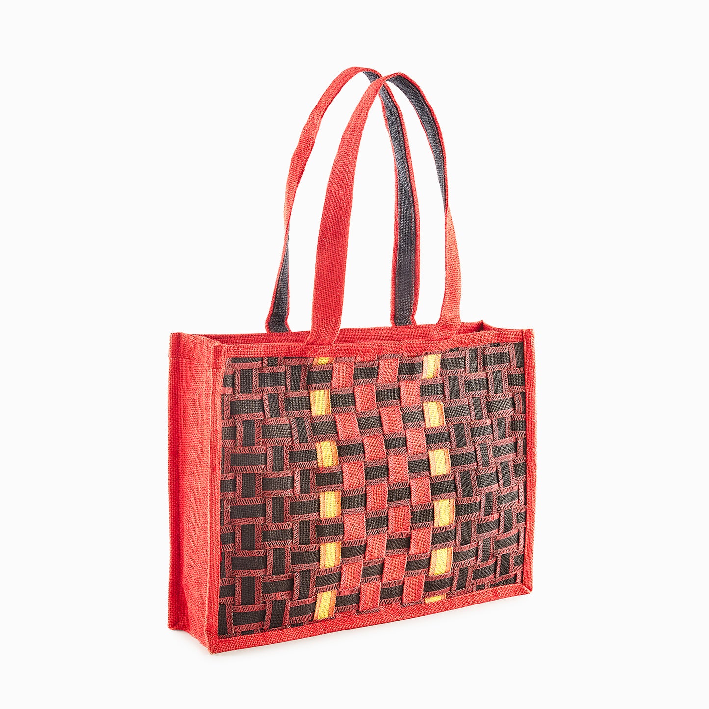 Black, Yellow and Red color Jute Bag; on Super Sale!