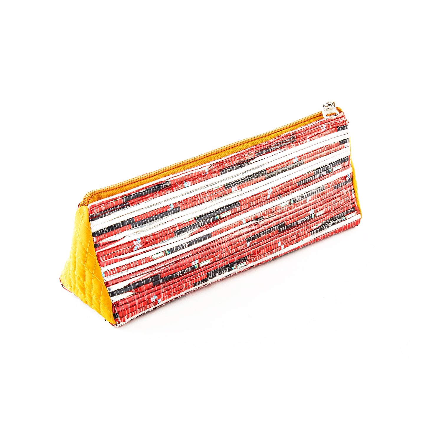 Red, Black, & Silver Recycled Plastic Pencil Pouch (MLP Plastic)