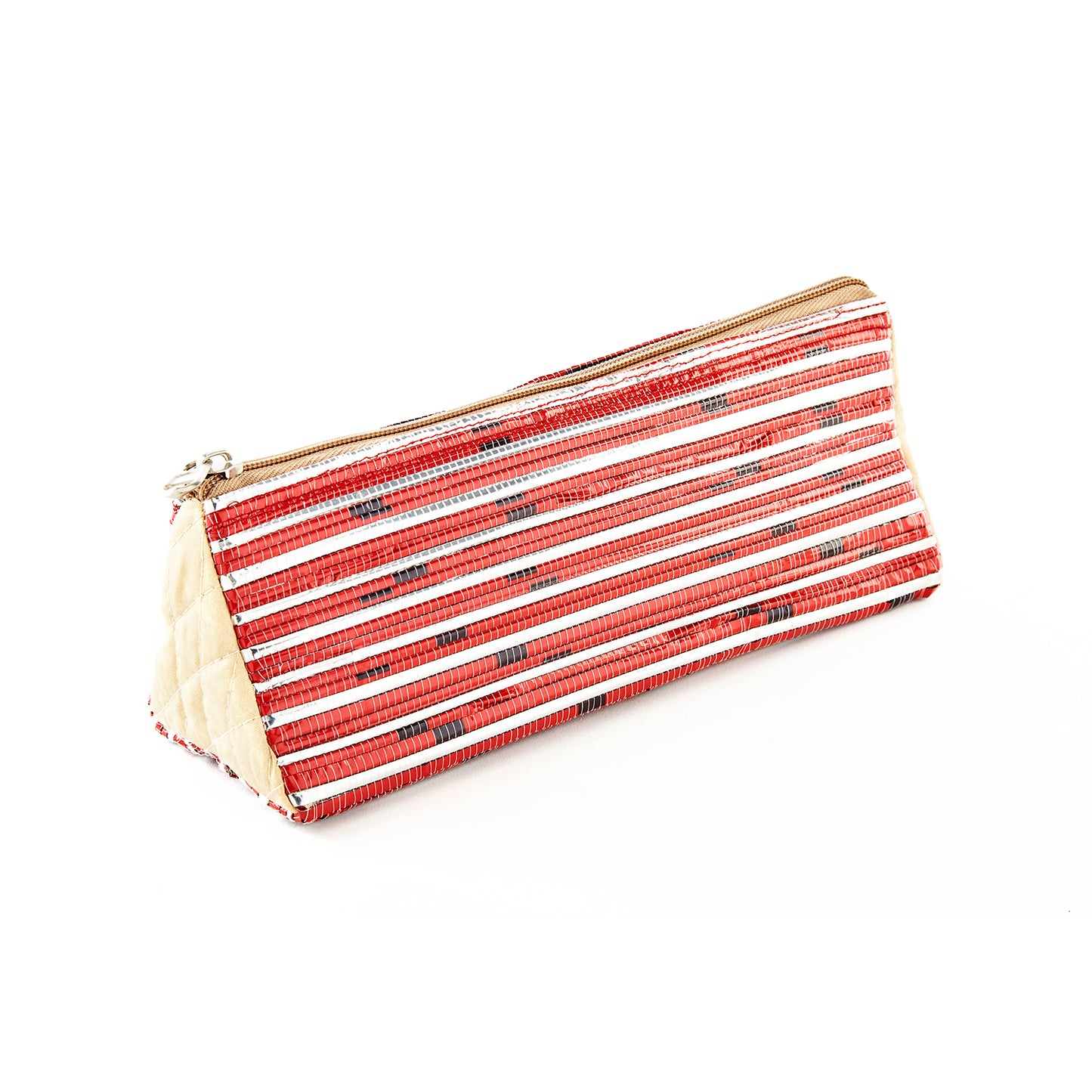 Red & Silver Recycled Plastic Pencil Pouch (MLP Plastic)