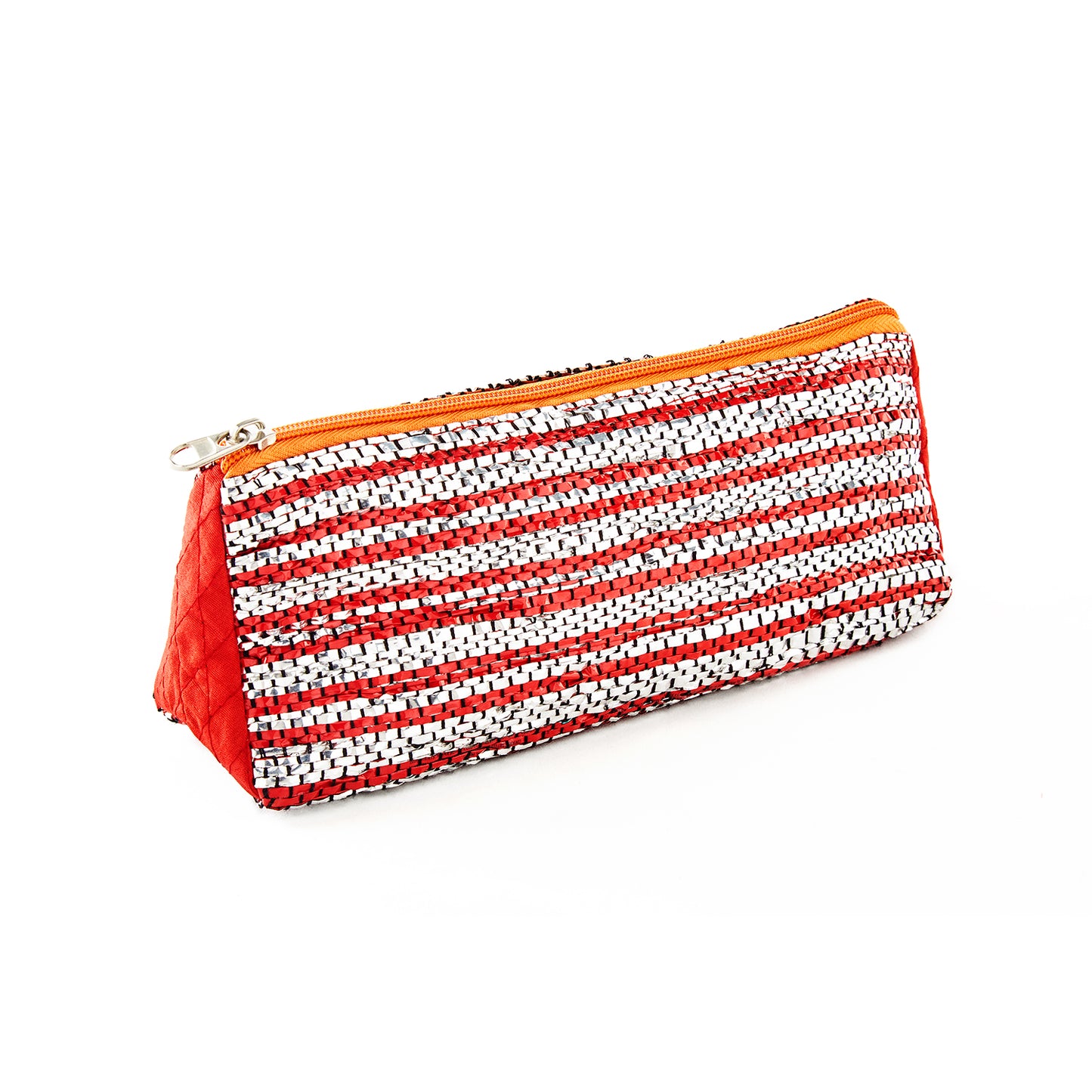 Red & Silver Recycled Plastic Pencil Pouch (MLP Plastic)