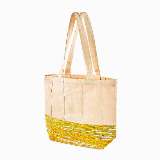 Canvas Bag with Yellow (Waste Plastic) bottom lining; on - SUPER SALE!!!