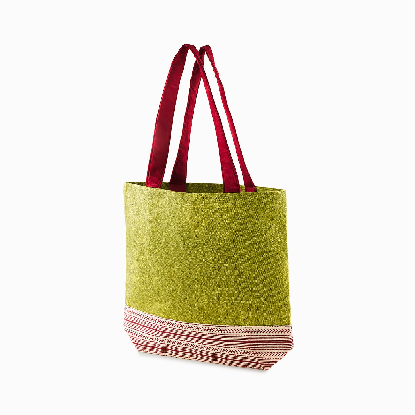 Lime Green and Bagh Design on Canvas Bag on - SUPER SALE!!!