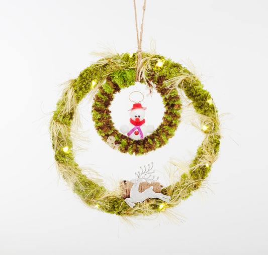 Chartreuse Green & White - Wreath for Hanging