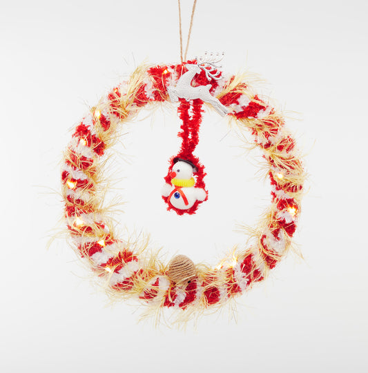 Cherry Red & White - Wreath for Wall Hanging