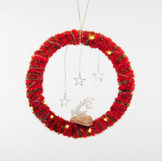 Garnet Red & Green - Wreath for Hanging