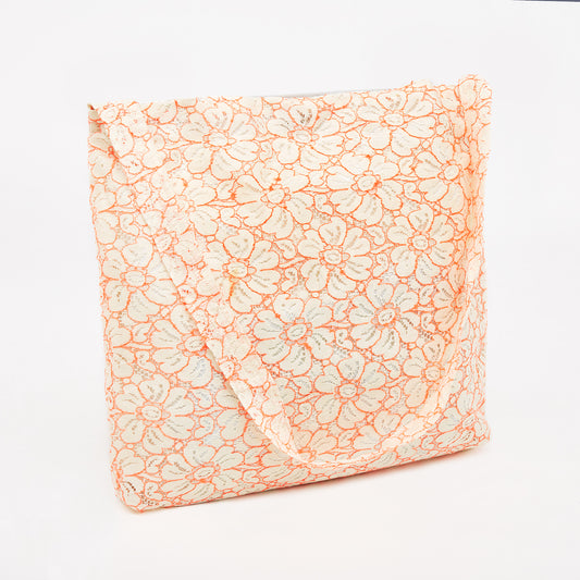 Flower Pattern on a Snow White - Fabric Bag on Super Sale!!!