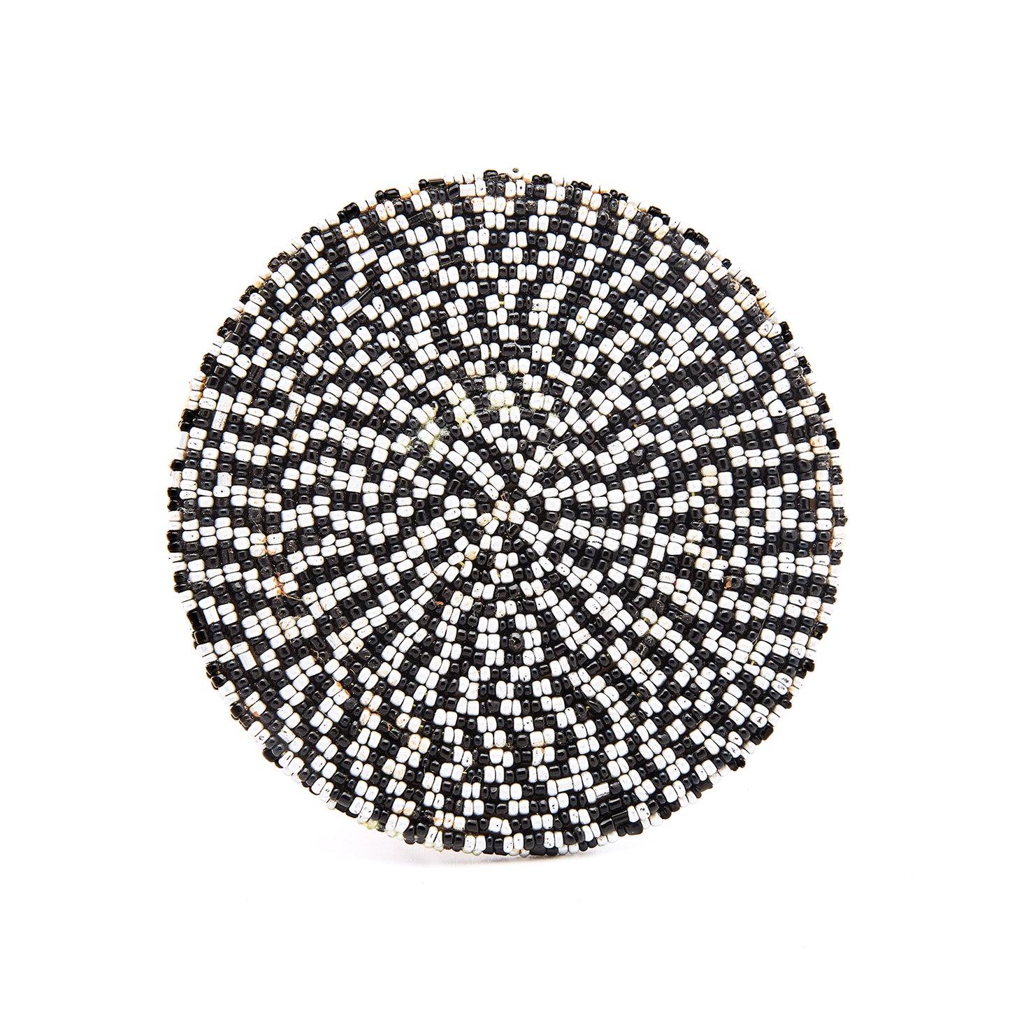 Coal Black & White - Bead Coaster