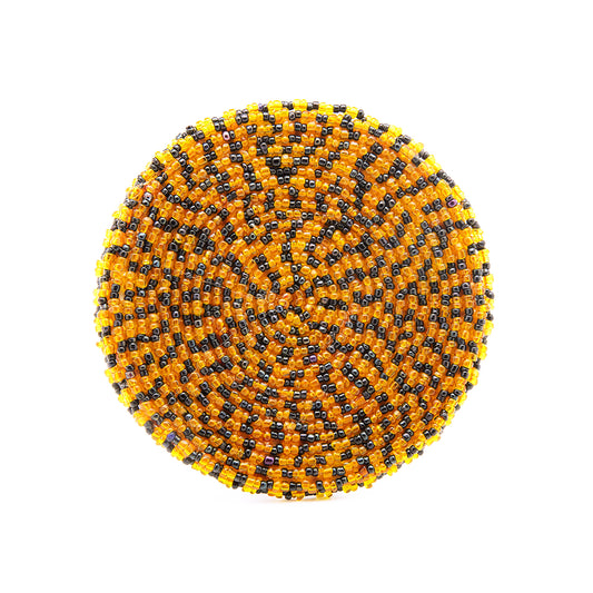 Canary Yellow & Charcoal Black - Bead Coaster