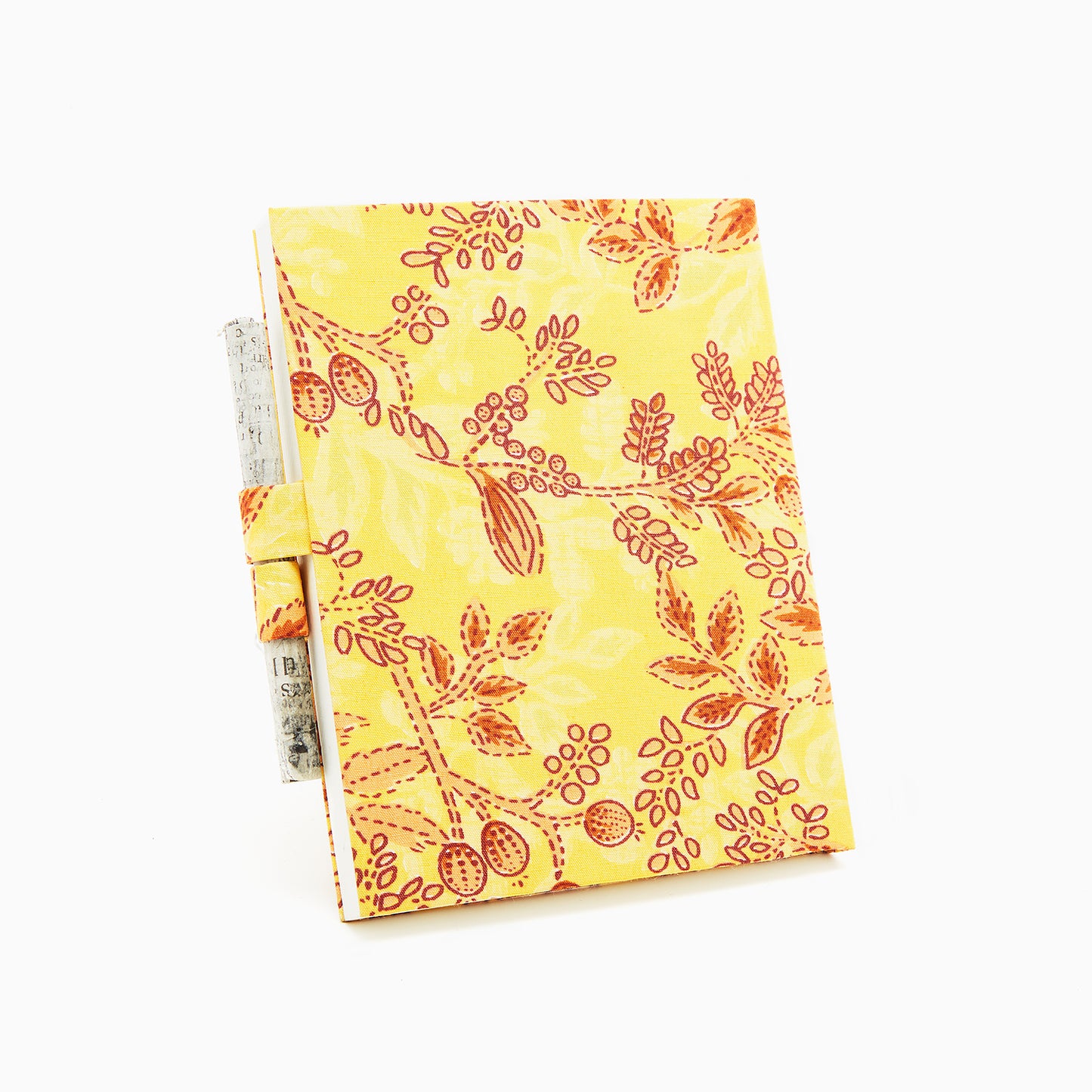 Plant on a Canary Yellow - Cloth Diary with Newspaper Pencil
