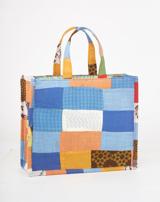 Fabric with Patch Work & Jute - Lunch Bag