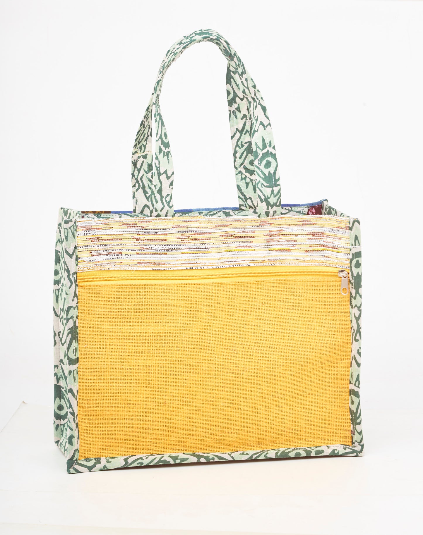 Fabric with Patch Work & Jute - Lunch Bag