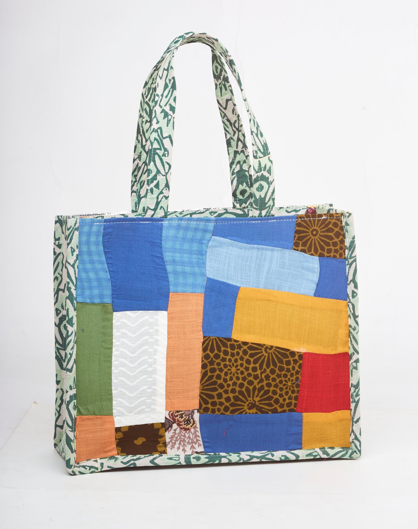 Fabric with Patch Work & Jute - Lunch Bag