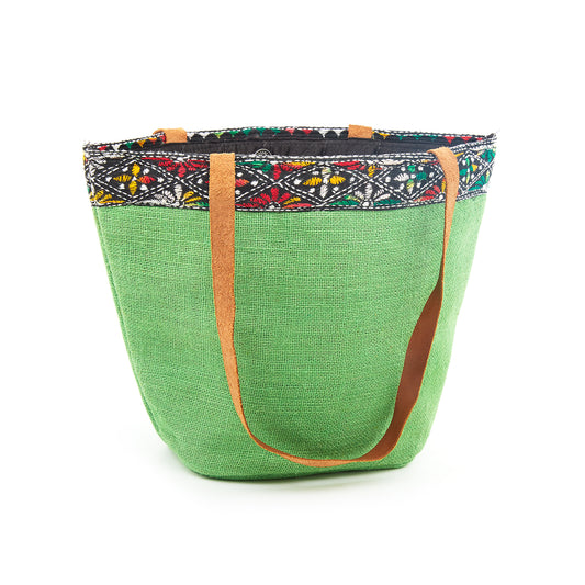 Green with Boarder design - Side Bag