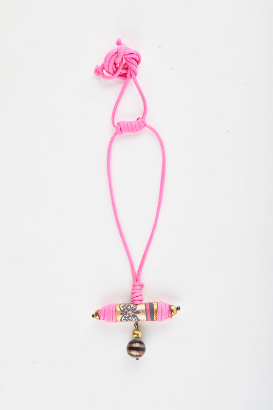 Blush Pink - Fabric with Bead Neckless