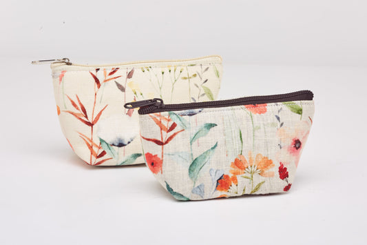 Front Pouch : Flora Print , Back Pouch : Flora Print - Set Of 2