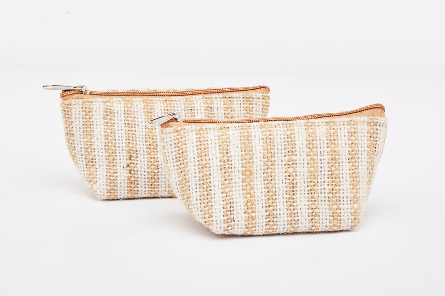 Front Pouch - Jute Stripe , Back Pouch - Jute Stripe - Set Of 2