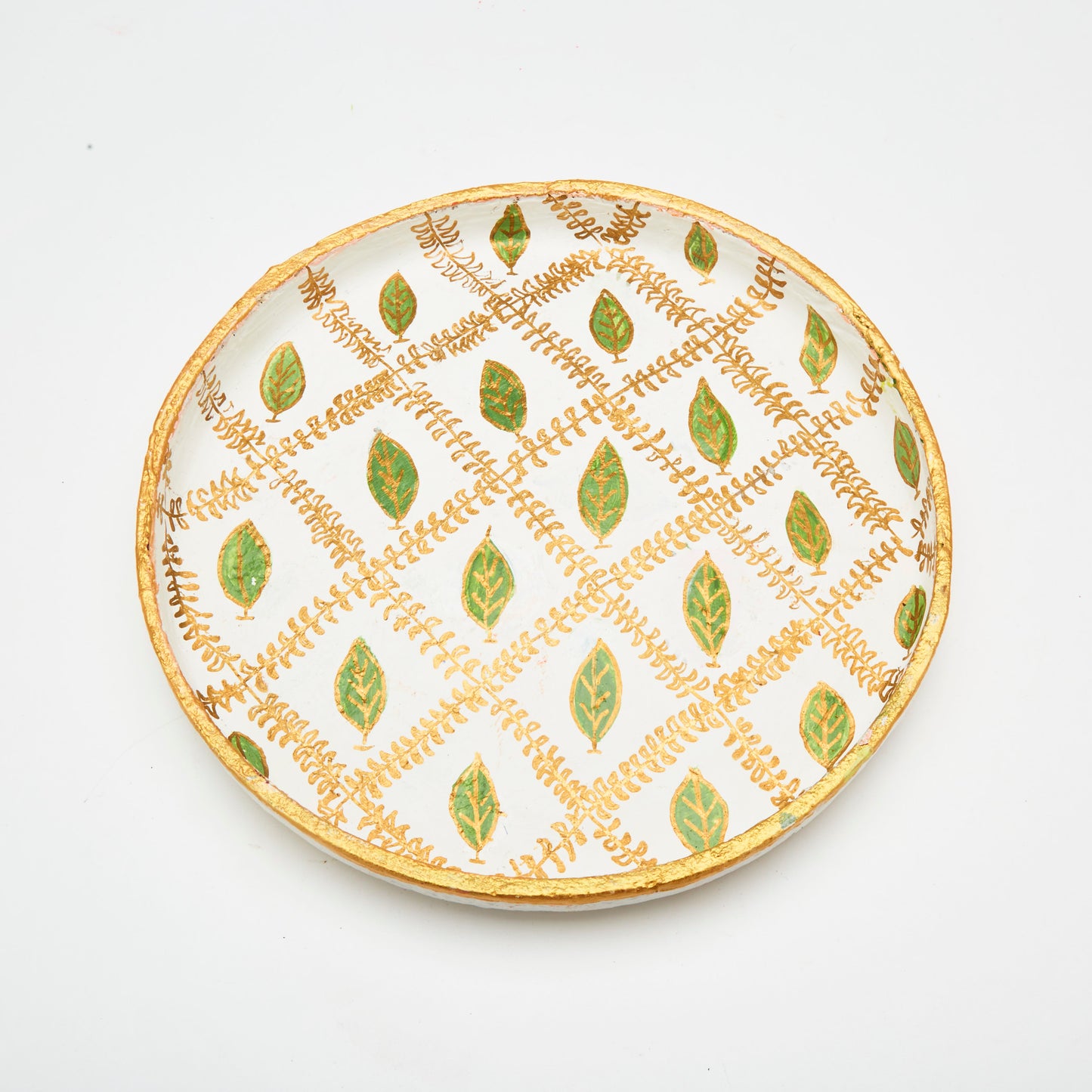 Golden & Green with Beautiful Design - Thali Small