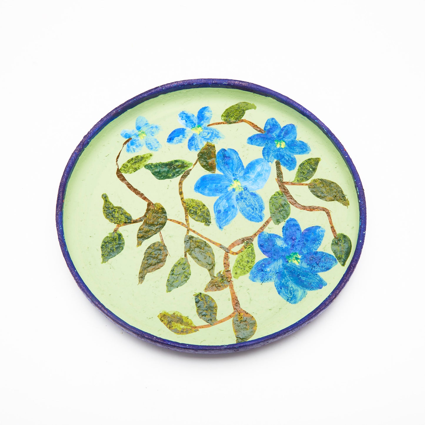Tea Green with Flower Design - Thali Small