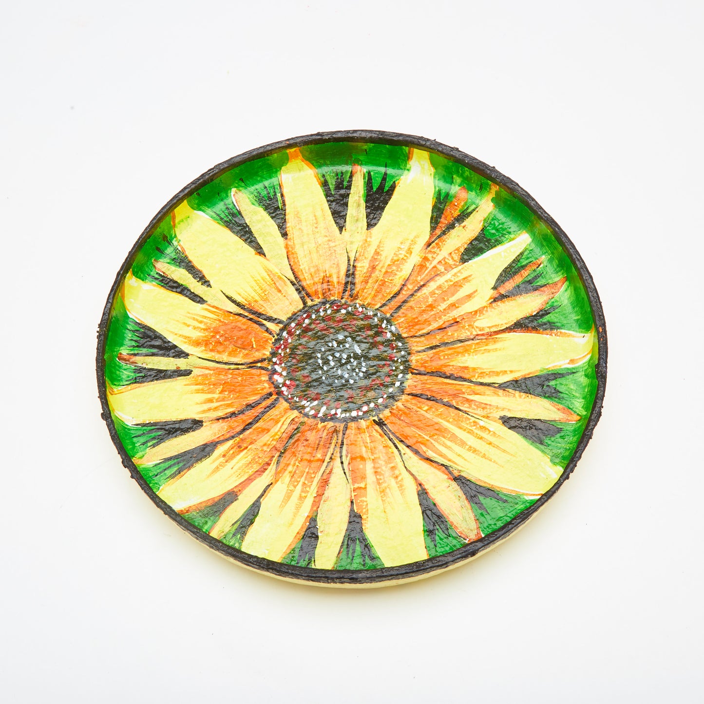Green with Sunflower Design - Thali Small