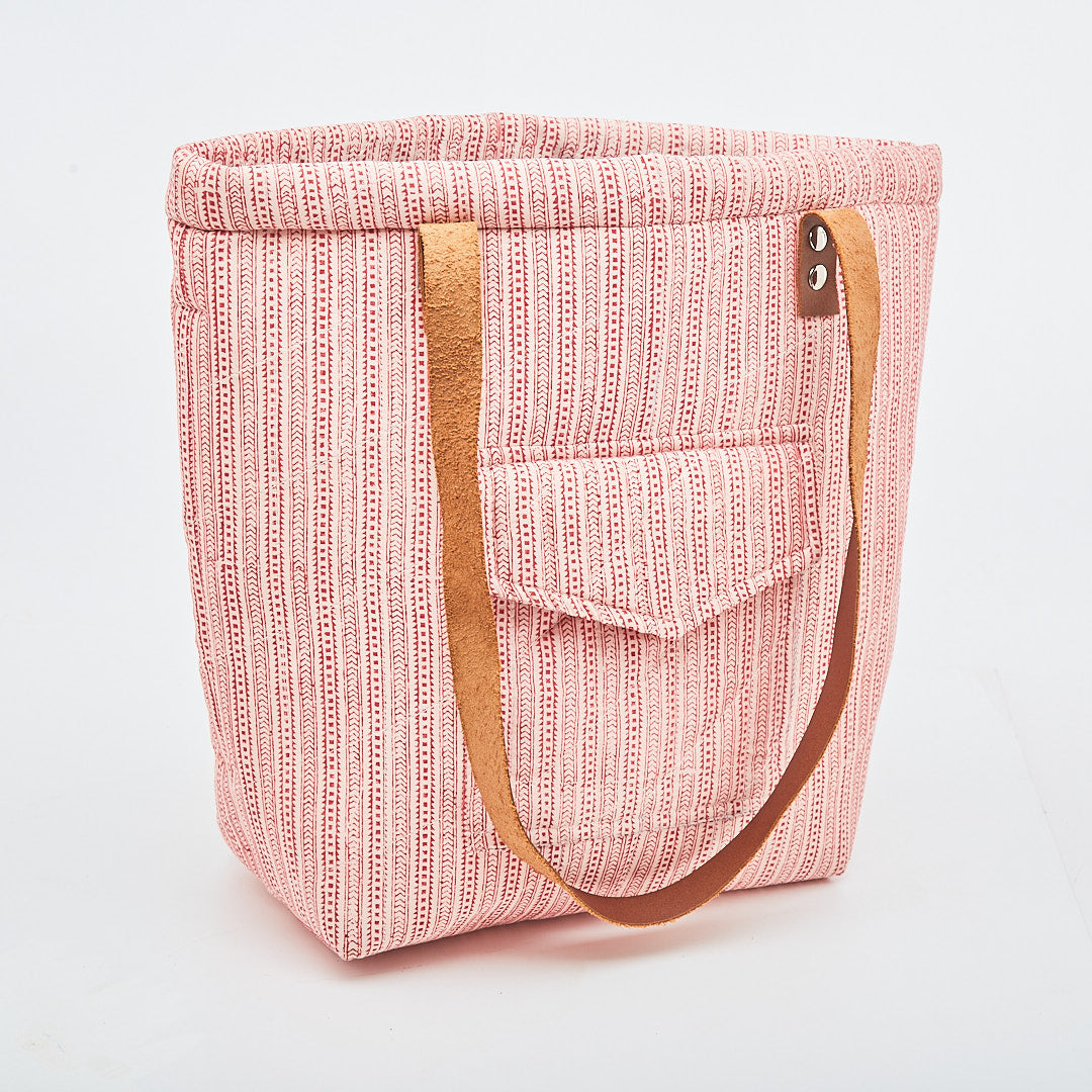 Blush Pink  Recycled Fabric Tote Bag With Zip