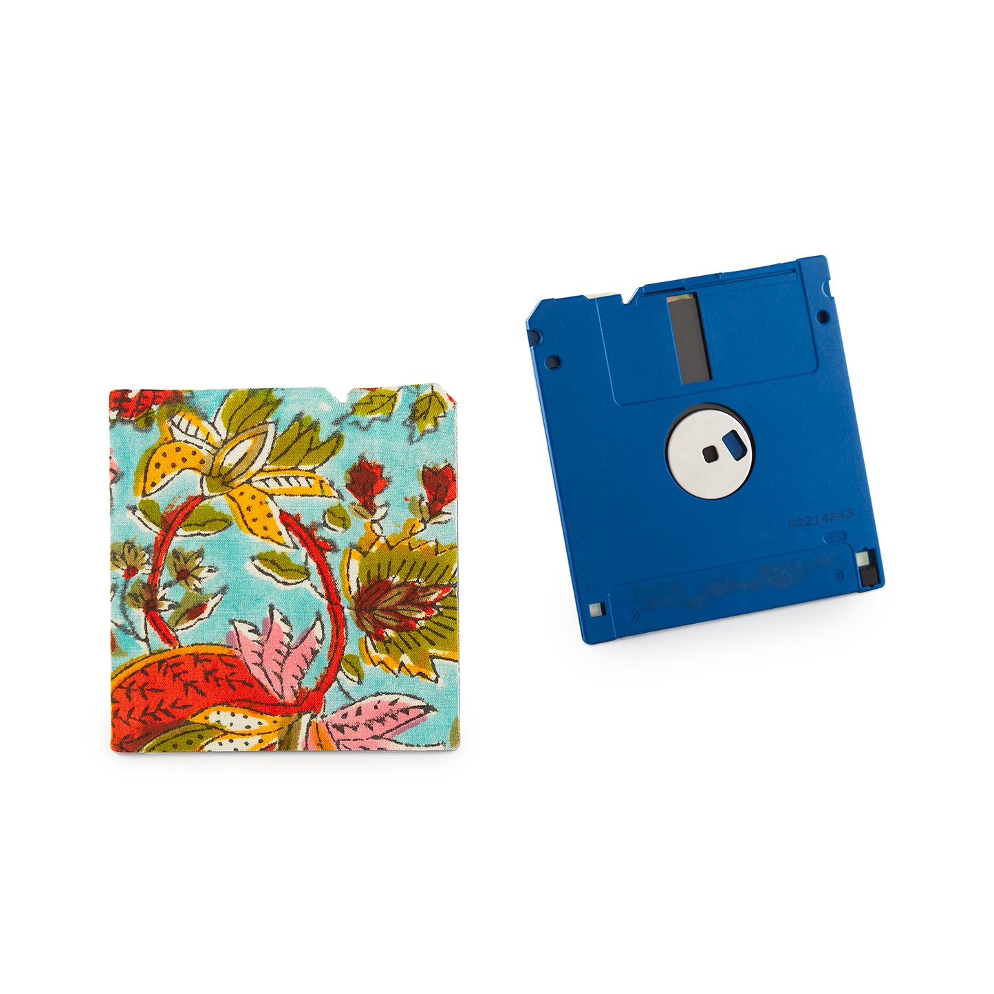 Light Turquoise Blue - Floppy Disk Coaster Set of 2