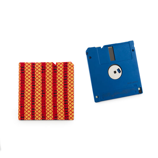 Apple Red & Cinnamon Brown - Floppy Disk Coaster Set of 2