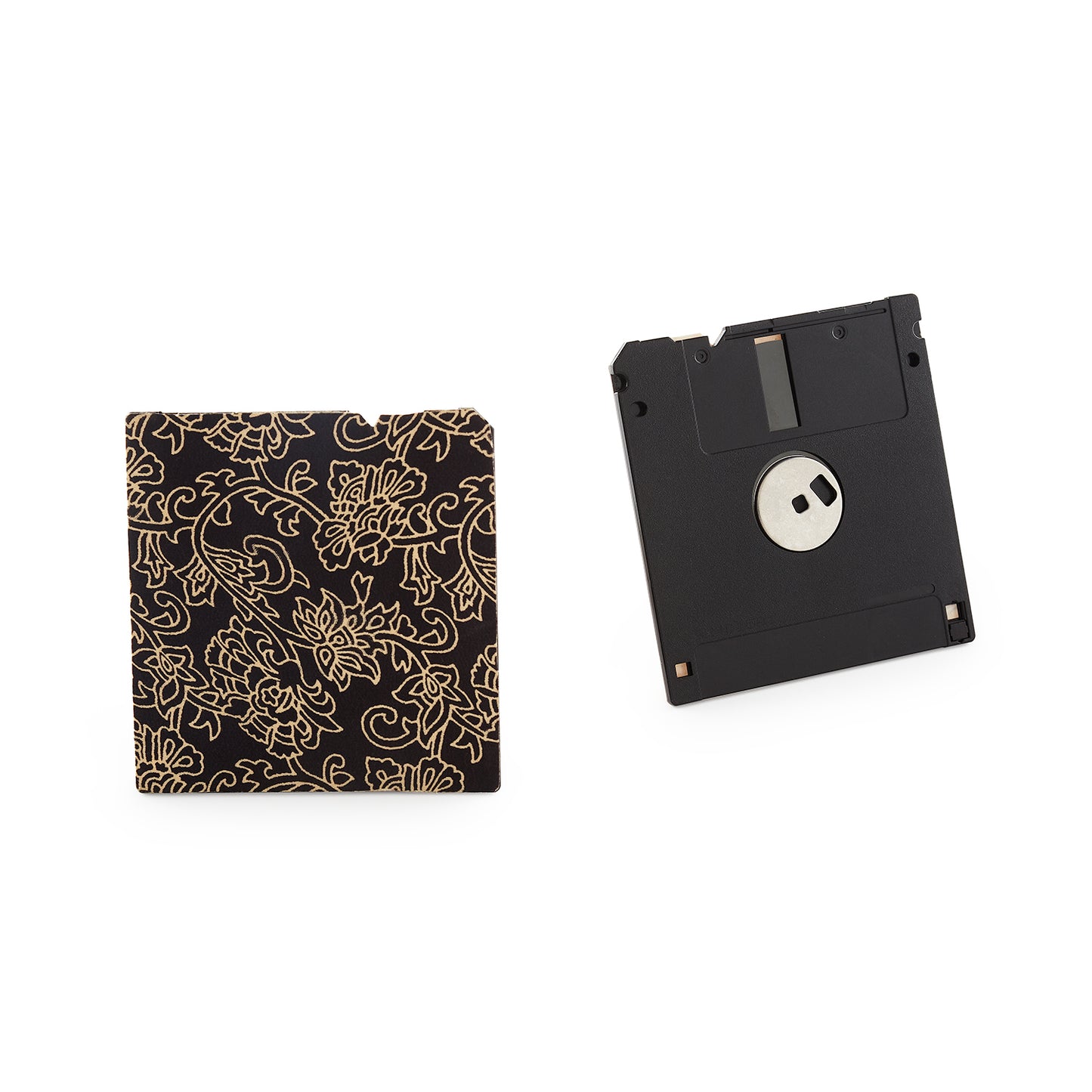 Coal Black - Floppy Disk Coaster Set of 2