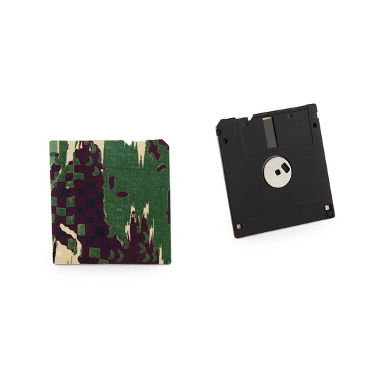 Jet Black & Pine Green - Floppy Disk Coaster set of 2