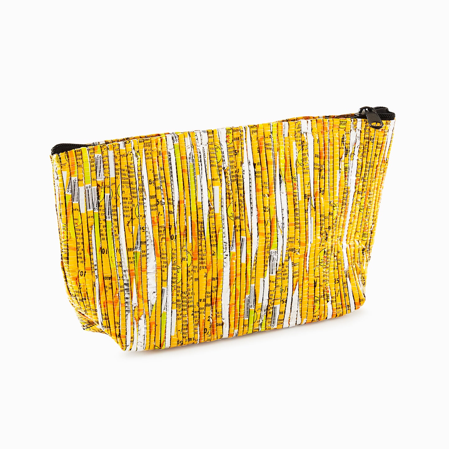 Yellow & Silver Recycled Plastic Pencil Pouch (MLP Plastic)