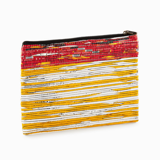 Red, Silver & Yellow Recycled Plastic Pencil Pouch (MLP Plastic)