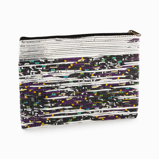 Silver, Black & Purple Recycled Plastic Pencil Pouch (MLP Plastic)