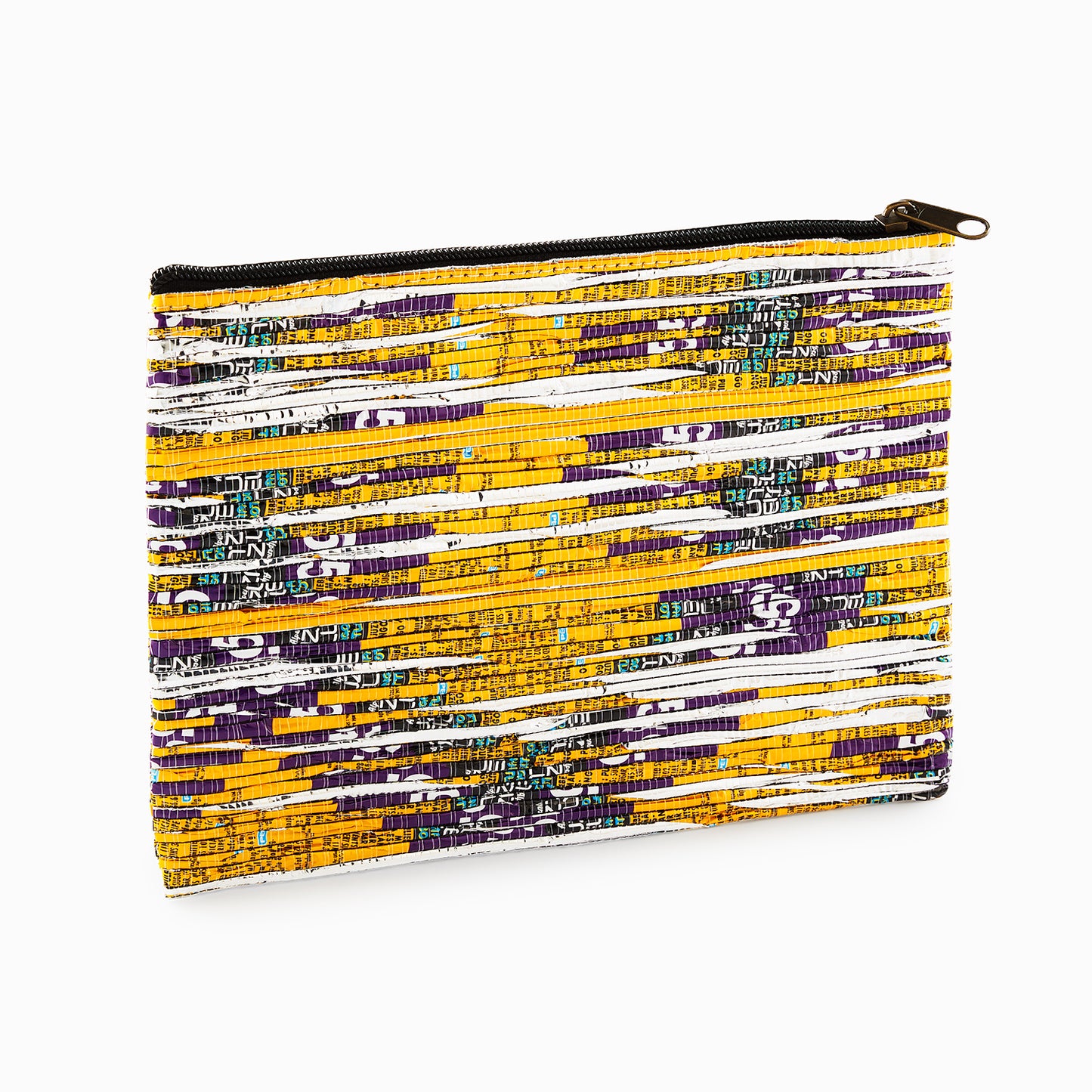 Yellow, Silver, Purple Recycled Plastic Pencil Pouch (MLP Plastic)